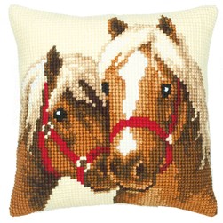 Coussin point de croix Vervaco Duo de chevaux