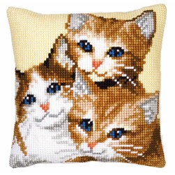 Coussin point de croix Vervaco 3 Petits Chats