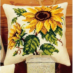 Coussin point de croix Vervaco Les fleurs du soleil