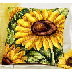 Coussin point de croix Vervaco Le cœur du tournesol