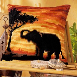 Coussin point de croix Vervaco Elephant d'Afrique