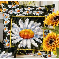 Coussin point de croix Vervaco La marguerite des champs