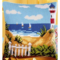 Coussin point de croix Vervaco Les dunes de la plage