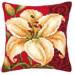 Coussin point de croix Vervaco Ornement de lys