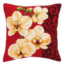 Coussin point de croix Vervaco Ornement d'orchidées