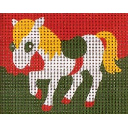 kit Canevas - Gros trous Vervaco Cheval blanc