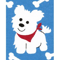 kit Canevas - Gros trous Vervaco Le westy et le bandana rouge