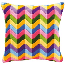 Coussin Point Lancé Vervaco déco vagues