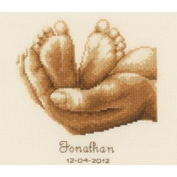 Broderie naissance Vervaco Ses pieds au creux de ma main