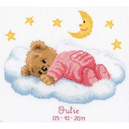 Broderie naissance Vervaco Un doudou sur le nuage
