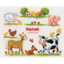Broderie naissance Vervaco Les animaux de la ferme
