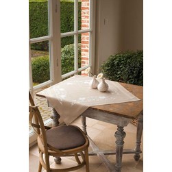 kit Nappe - Broderie Point de Croix imprimée Vervaco Les oiseaux blancs