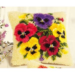 Coussins Point Noue Vervaco Pensées