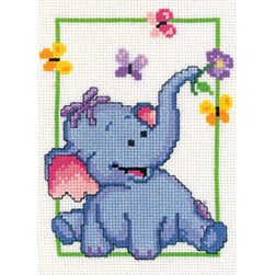 kit Point de croix Vervaco Efélant et papillons - Disney