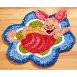 Tapis Point Noué Vervaco Porcinet dans la fleur arc en ciel