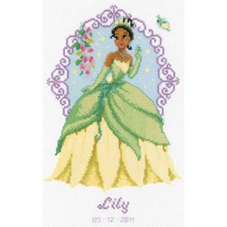 kit Point de croix Vervaco Tableau prénom la princesse et la grenouille