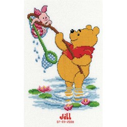 Broderie naissance Vervaco LA pêche à l'épuisette avec Winnie