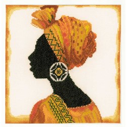 kit Point de croix Lanarte Femme d'Afrique