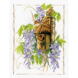 kit Point de croix Lanarte Glycine et nichoir