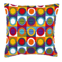 Coussin Point Lancé Vervaco Des cercles de toutes les couleurs