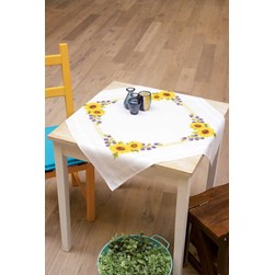kit Nappe - Broderie Traditionnelle Vervaco Tout tournesols