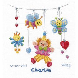 kit Point de croix Vervaco Le clown et ses amis sur le fil