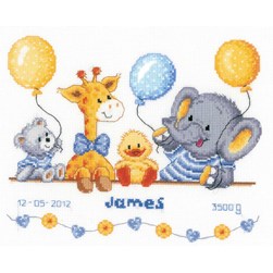 Broderie naissance Vervaco Fête anniversaire des animaux