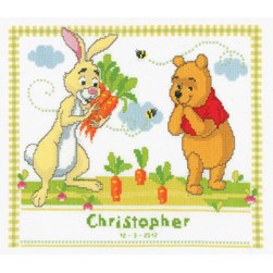 kit Point de croix Vervaco Coco lapin cueille ses carottes - Winnie L'Ourson