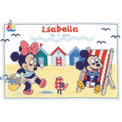 kit Point de croix Vervaco Mickey baby et les jeux de plage