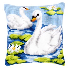 Coussin point de croix Vervaco Les cygnes en ballade
