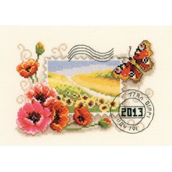 kit Point de croix Vervaco Carte postale souvenir de campagne