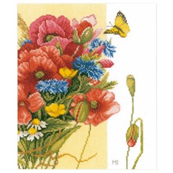 kit Point de croix Lanarte Profusion de coquelicots