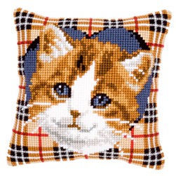 Coussin point de croix Vervaco Une chat d'Ecosse