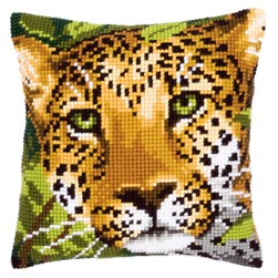 Coussin point de croix Vervaco Guépard aux yeux émeraudes