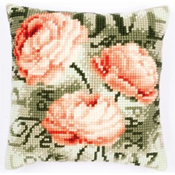 Coussin point de croix Vervaco Langage des fleurs