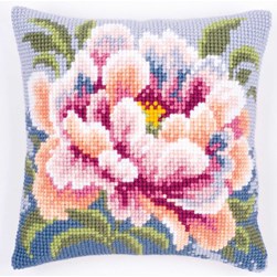 Coussin point de croix Vervaco Fleur pastelle épanouie