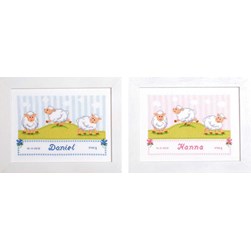 Broderie naissance Vervaco Les trois petits moutons