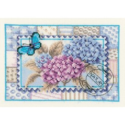 kit Point de croix Vervaco Timbre hortensia