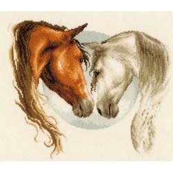 kit Point de croix Vervaco Un cœur de chevaux