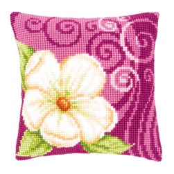 Coussin point de croix Vervaco Flora tendresse