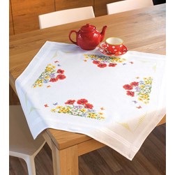 kit Nappe - Broderie Traditionnelle Vervaco Fleurs des champs