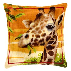 Coussin point de croix Vervaco Le repas de la girafe