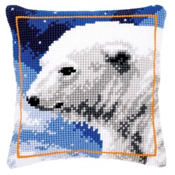 Coussin point de croix Vervaco Ours blanc dans la nuit