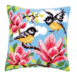 Coussin point de croix Vervaco bébés mésange