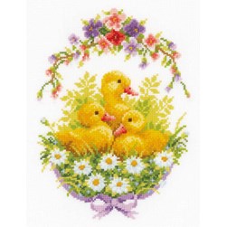 kit Point de croix Vervaco Nid de Marguerittes pour les canetons