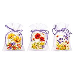 Sachets senteur à broder Vervaco Fleurs de l'été - lot de 3
