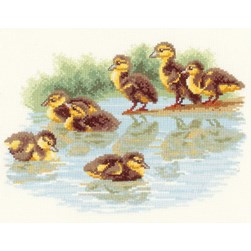 kit Point de croix Vervaco Lundi les canetons vont à la mare