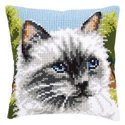 Coussin point de croix Vervaco Chat siamois angora