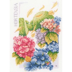 kit Point de croix Lanarte Puissance d'hortensia