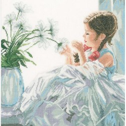 kit Point de croix Lanarte Esprit rêveur sur toile de lin